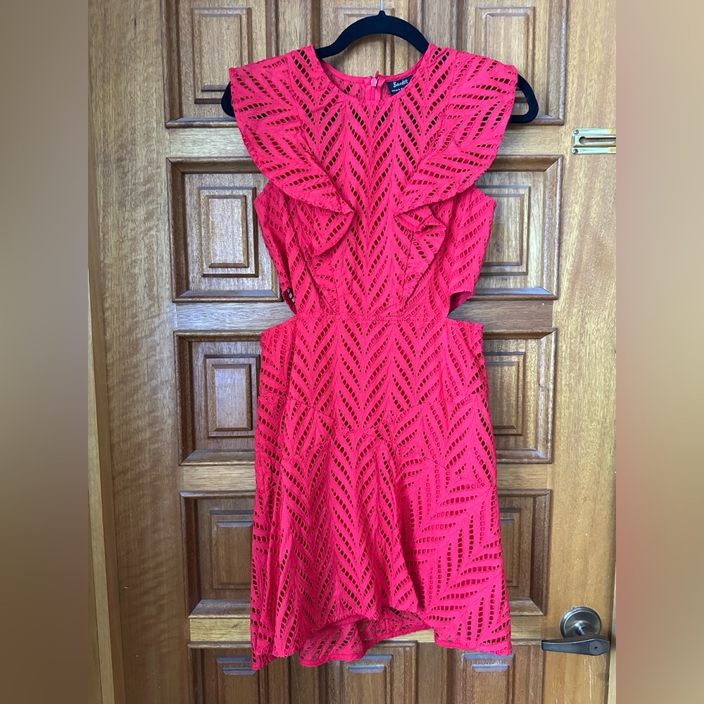 NWT Bardot Kira Cutout Ruffled Fit & Flare Dress